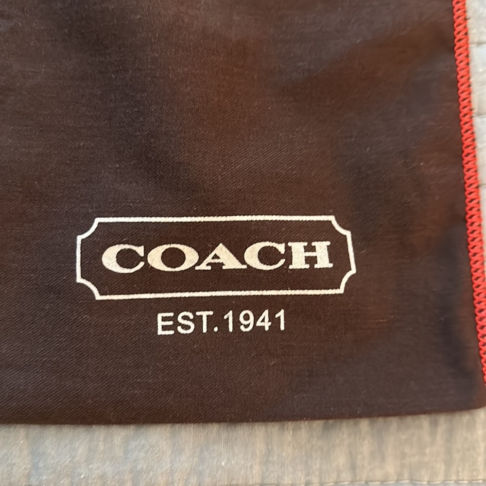 VINTAGE Coach Dust Bag XL 20" X 22" Dark Brown/ Red - Picture 3 of 4